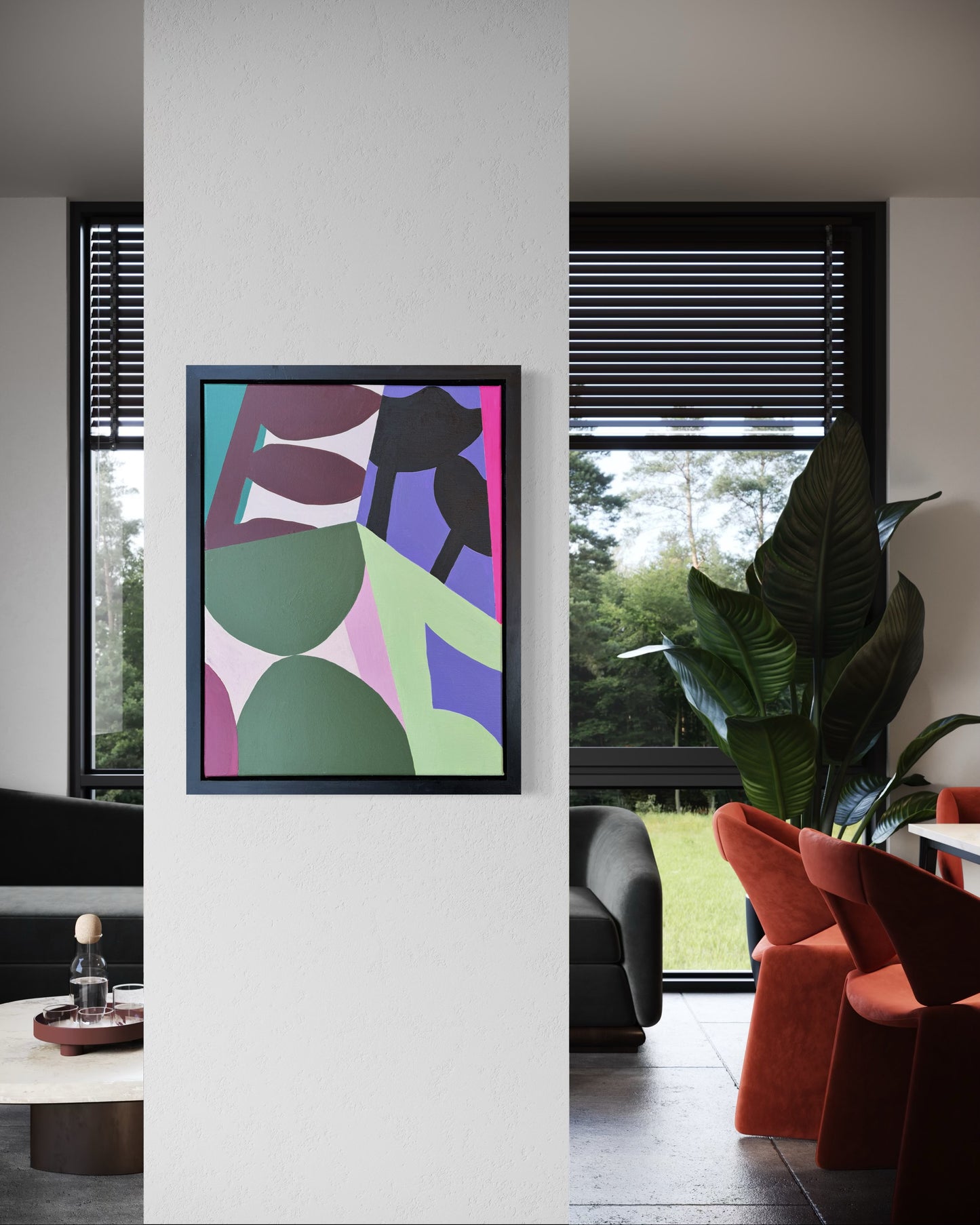 Black and Plum Framed